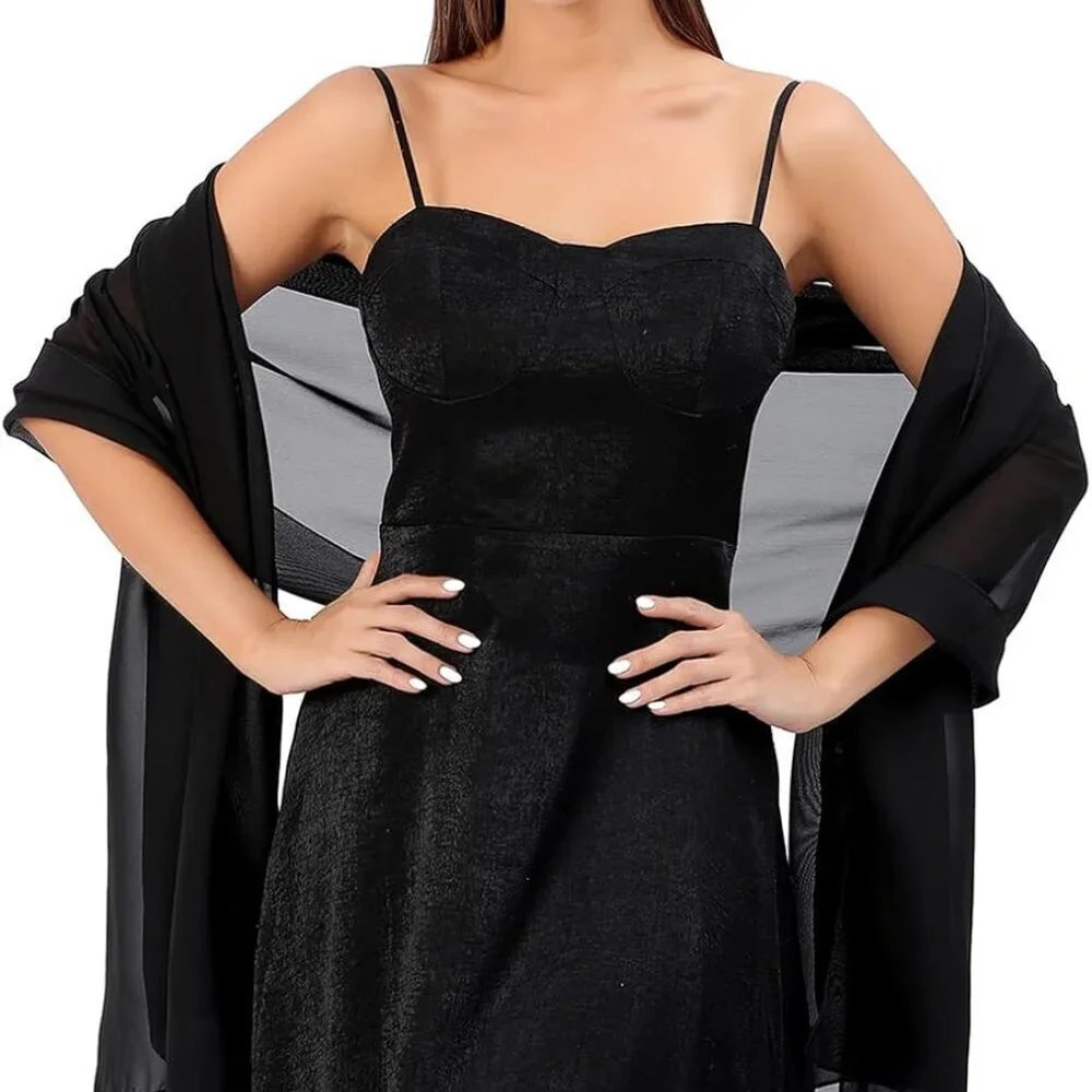 Chiffon Shawl Wraps for Women Elegant Sheer Evening Dress Wrap 79x28 - Picture 7 of 7